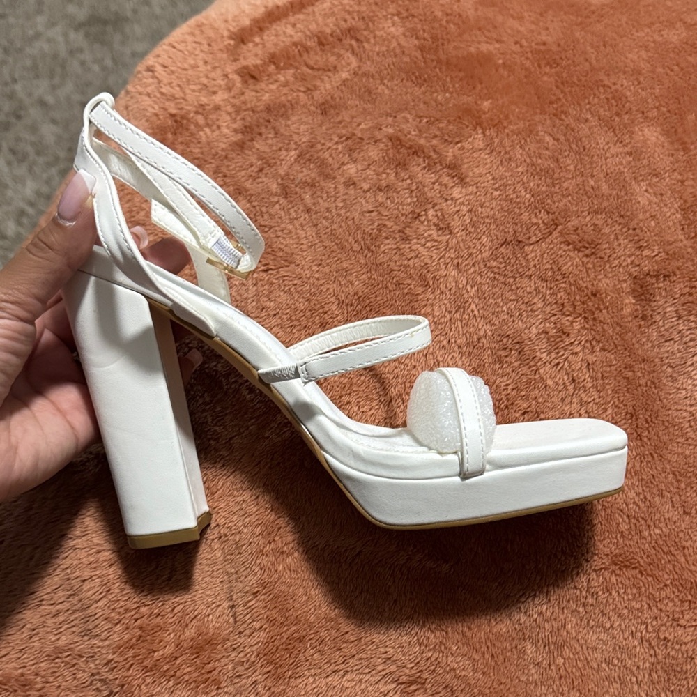Miss Lola White Strappy Heels